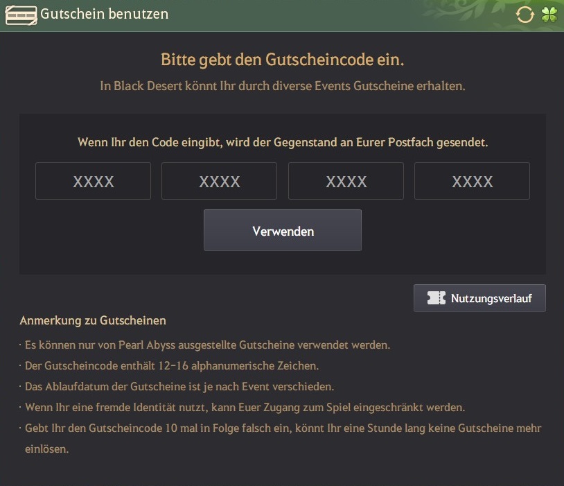 Codes finden und einlösen Blackdawn
